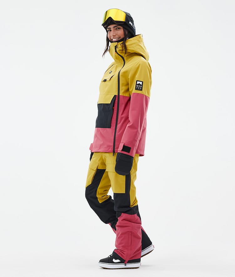 Montec Doom W Snowboardjakke Dame Yellow/Black/Light Red, Bilde 4 av 11