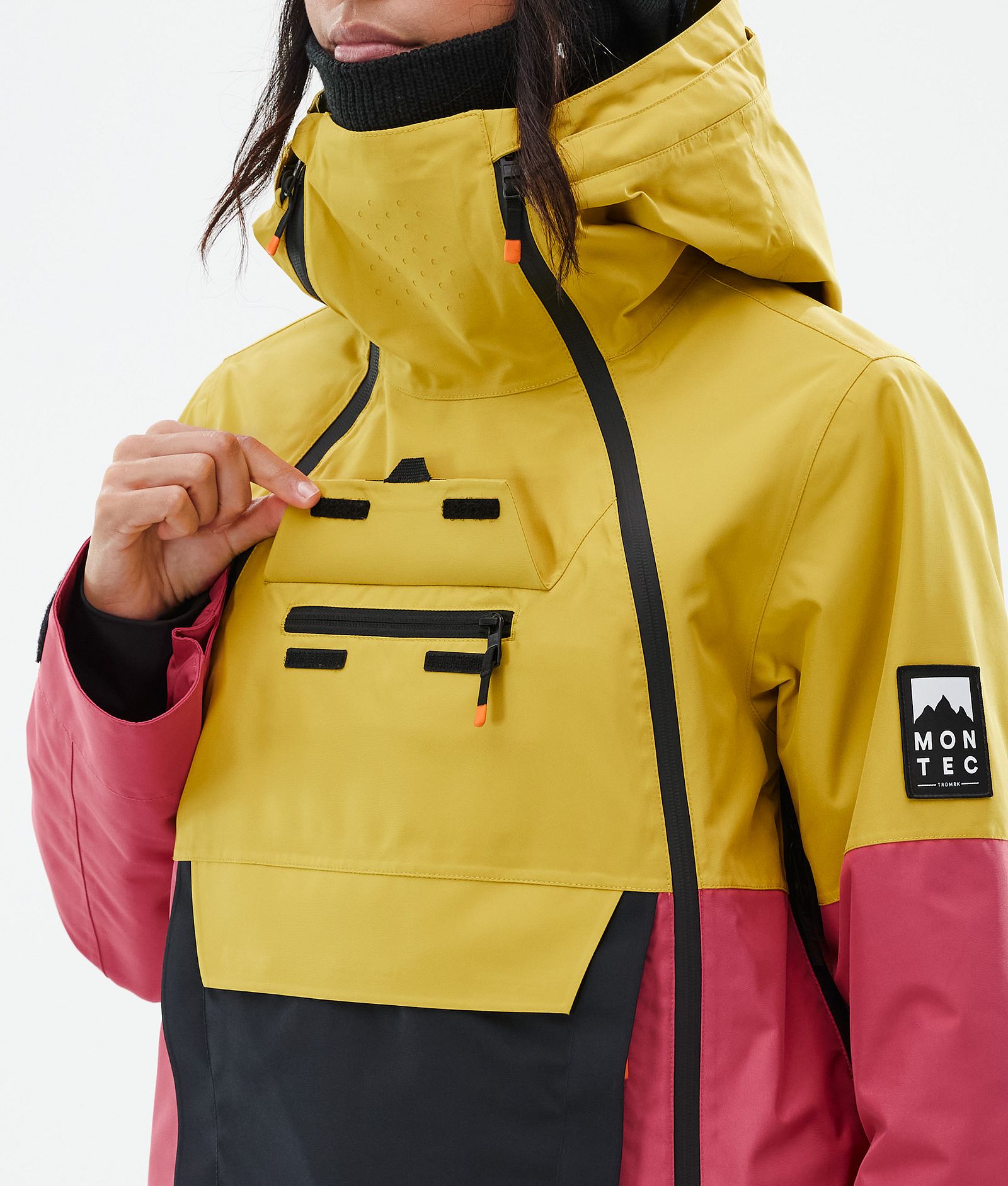 Montec Doom W Snowboardjakke Dame Yellow/Black/Light Red, Bilde 10 av 11