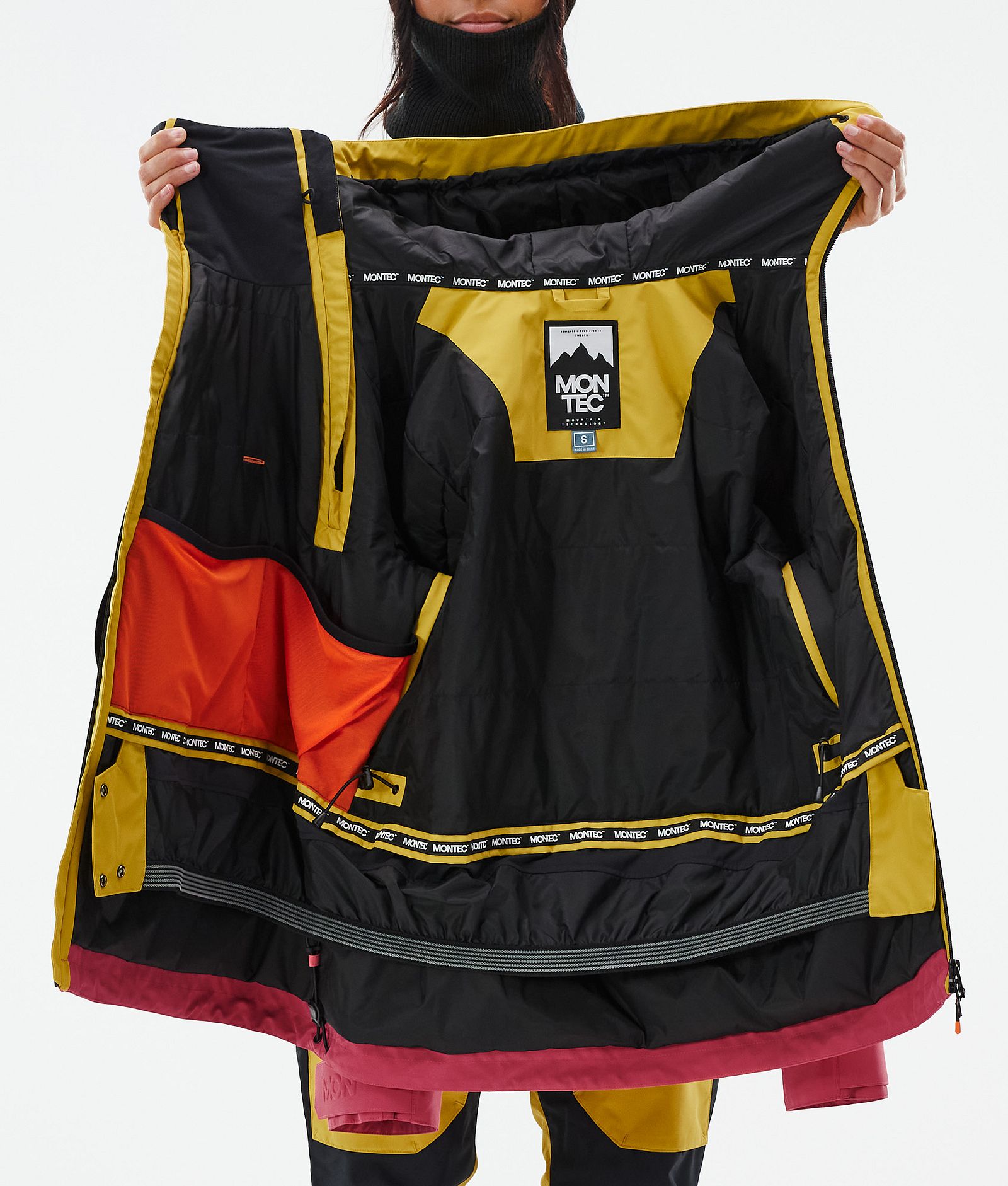 Montec Doom W Snowboardjakke Dame Yellow/Black/Light Red, Bilde 11 av 11