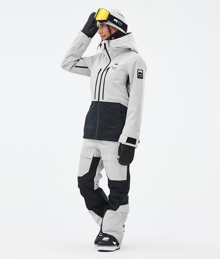 Montec Moss W Snowboardjakke Dame Light Grey/Black, Bilde 2 av 9