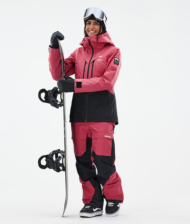 Montec Moss W Snowboardjakke Dame Light Red/Black, Bilde 3 av 10