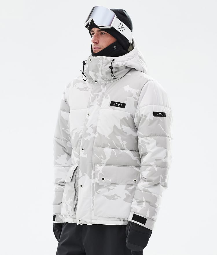 Dope Puffer Full Zip Skijakke Herre Grey Camo, Bilde 1 av 9