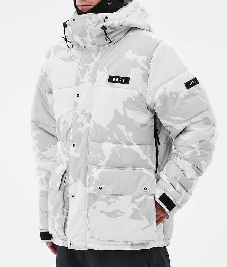 Dope Puffer Full Zip Snowboardjakke Herre Grey Camo, Bilde 7 av 9