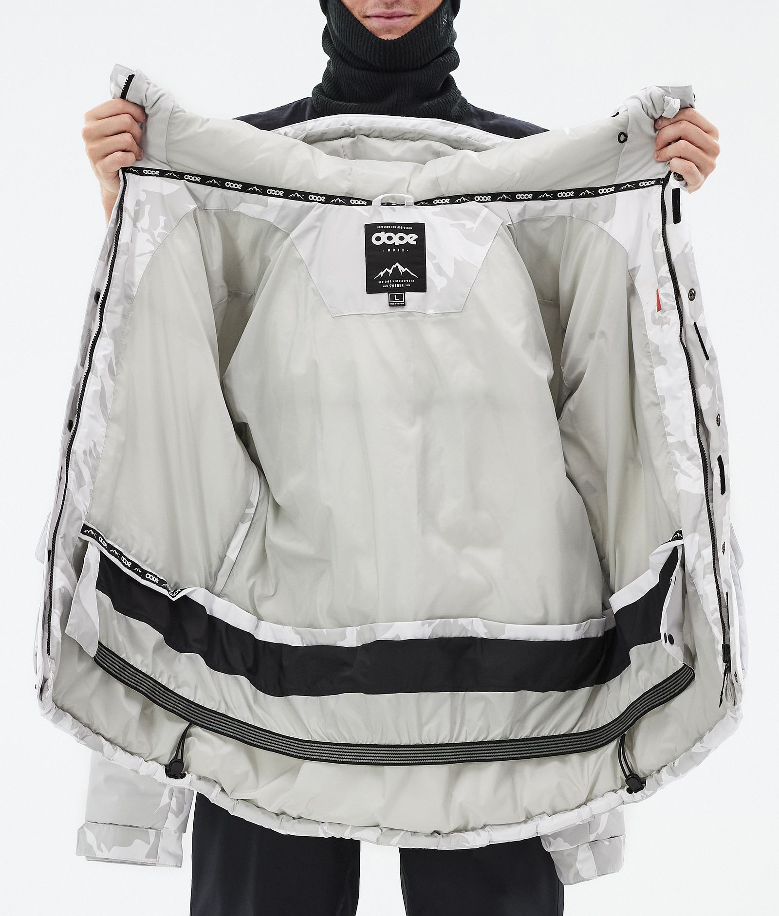 Dope Puffer Full Zip Skijakke Herre Grey Camo, Bilde 9 av 9