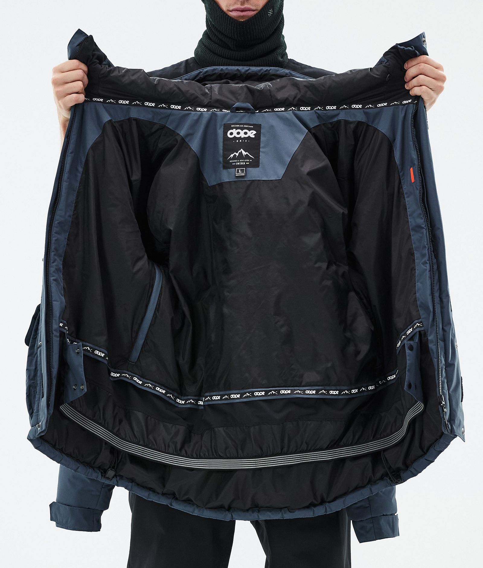 Dope Puffer Full Zip Snowboardjakke Herre Metal Blue, Bilde 9 av 9