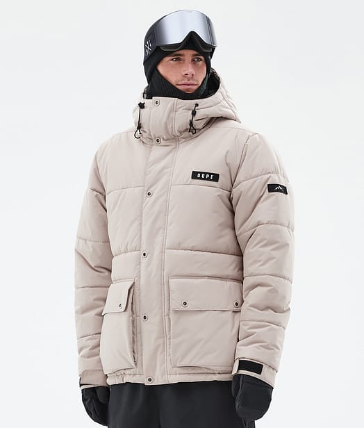 Dope Puffer Full Zip Skijakke Herre Sand