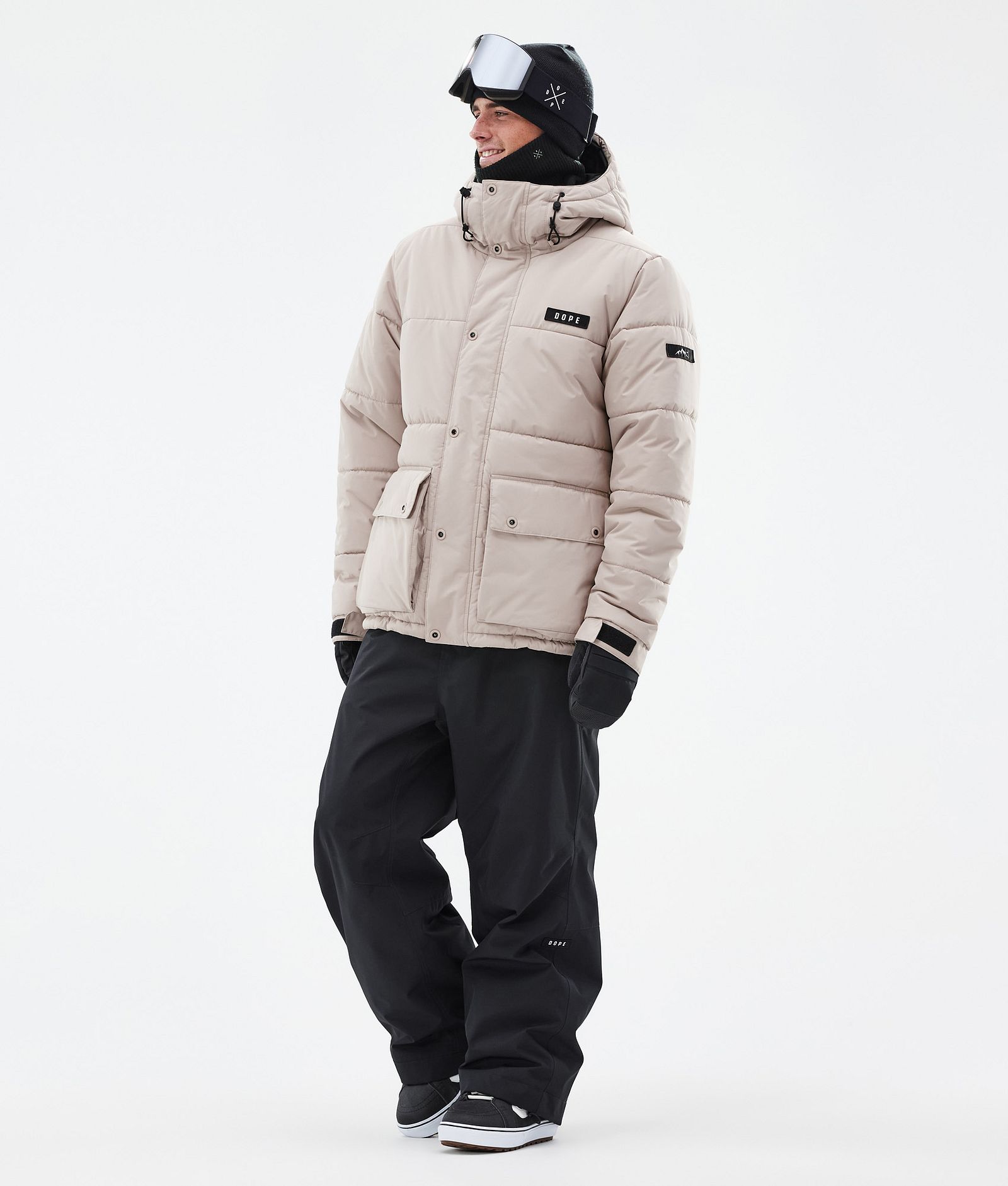 Dope Puffer Full Zip Snowboardjakke Herre Sand, Bilde 2 av 9