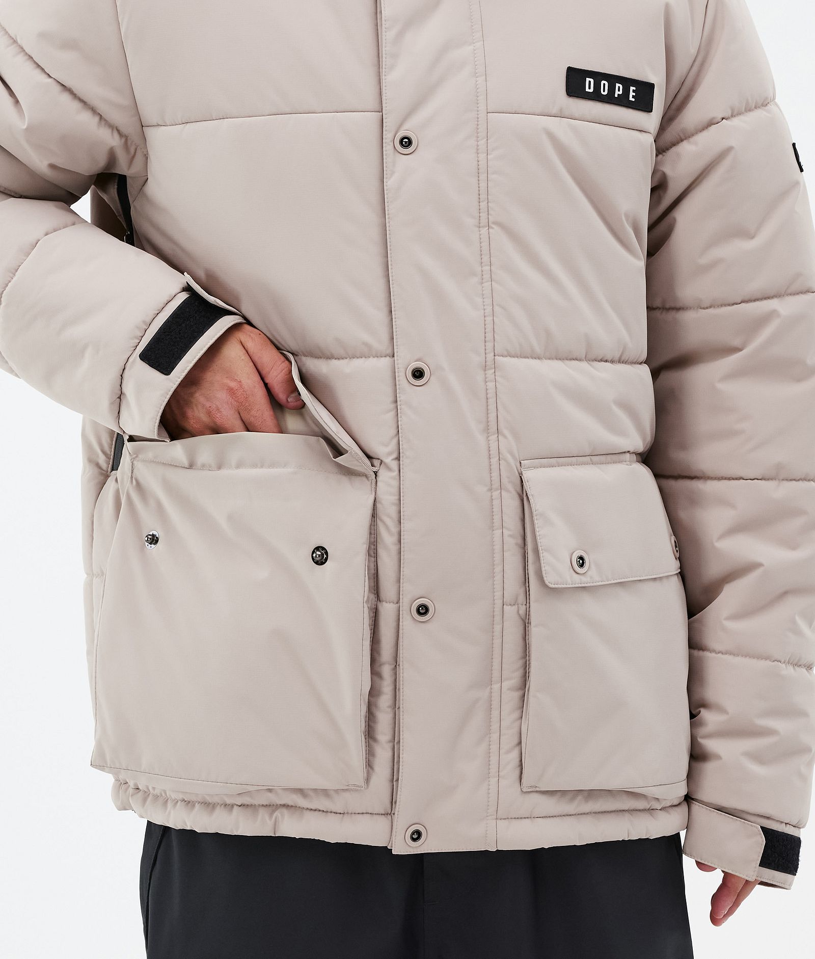 Dope Puffer Full Zip Snowboardjakke Herre Sand, Bilde 8 av 9