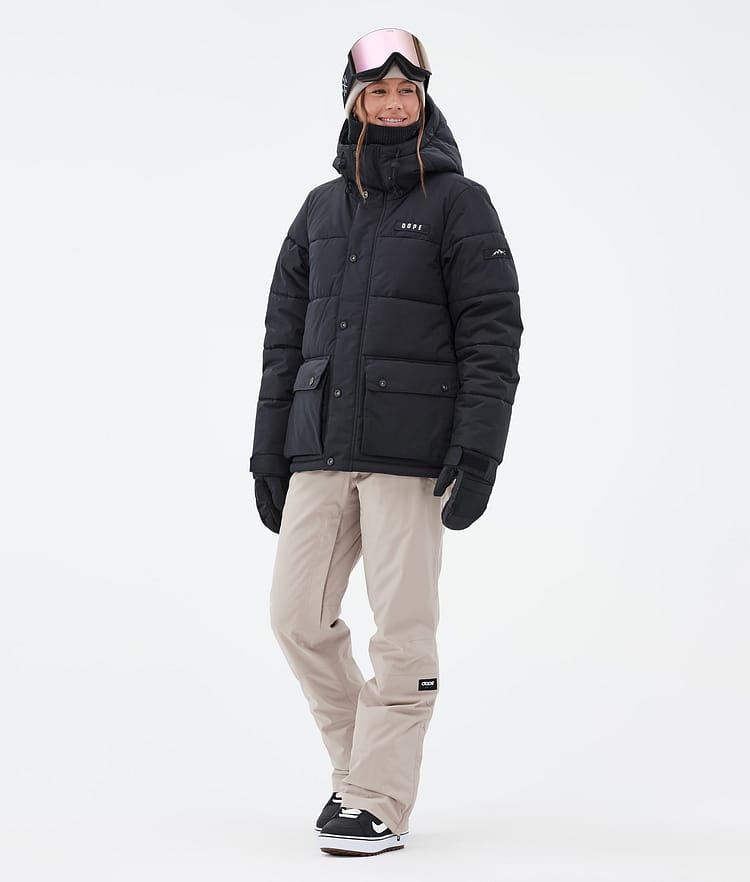 Dope Puffer W Full Zip Snowboardjakke Dame Black, Bilde 2 av 9