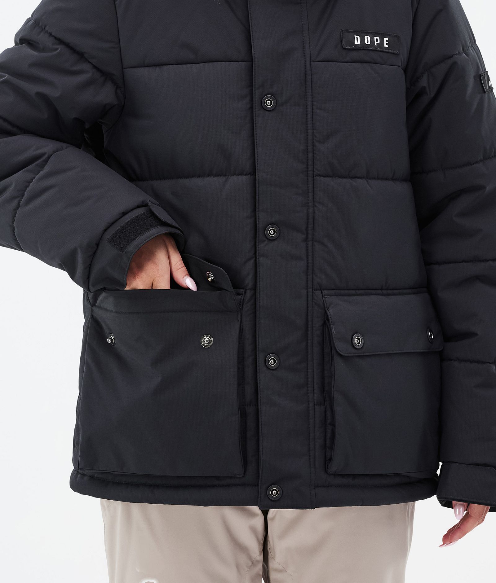 Dope Puffer W Full Zip Skijakke Dame Black, Bilde 8 av 9