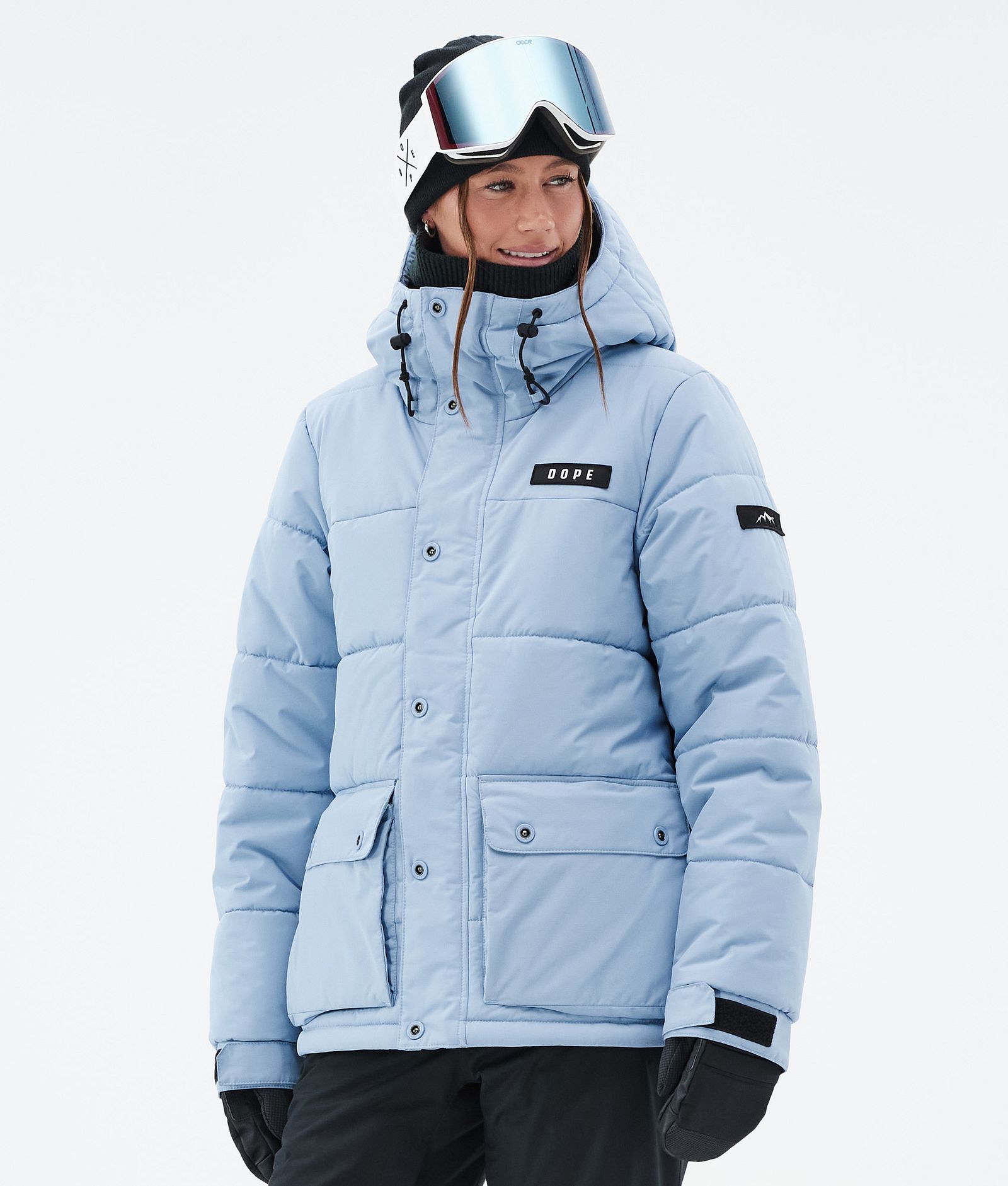 Dope Puffer W Full Zip Snowboardjakke Dame Light Blue, Bilde 1 av 9