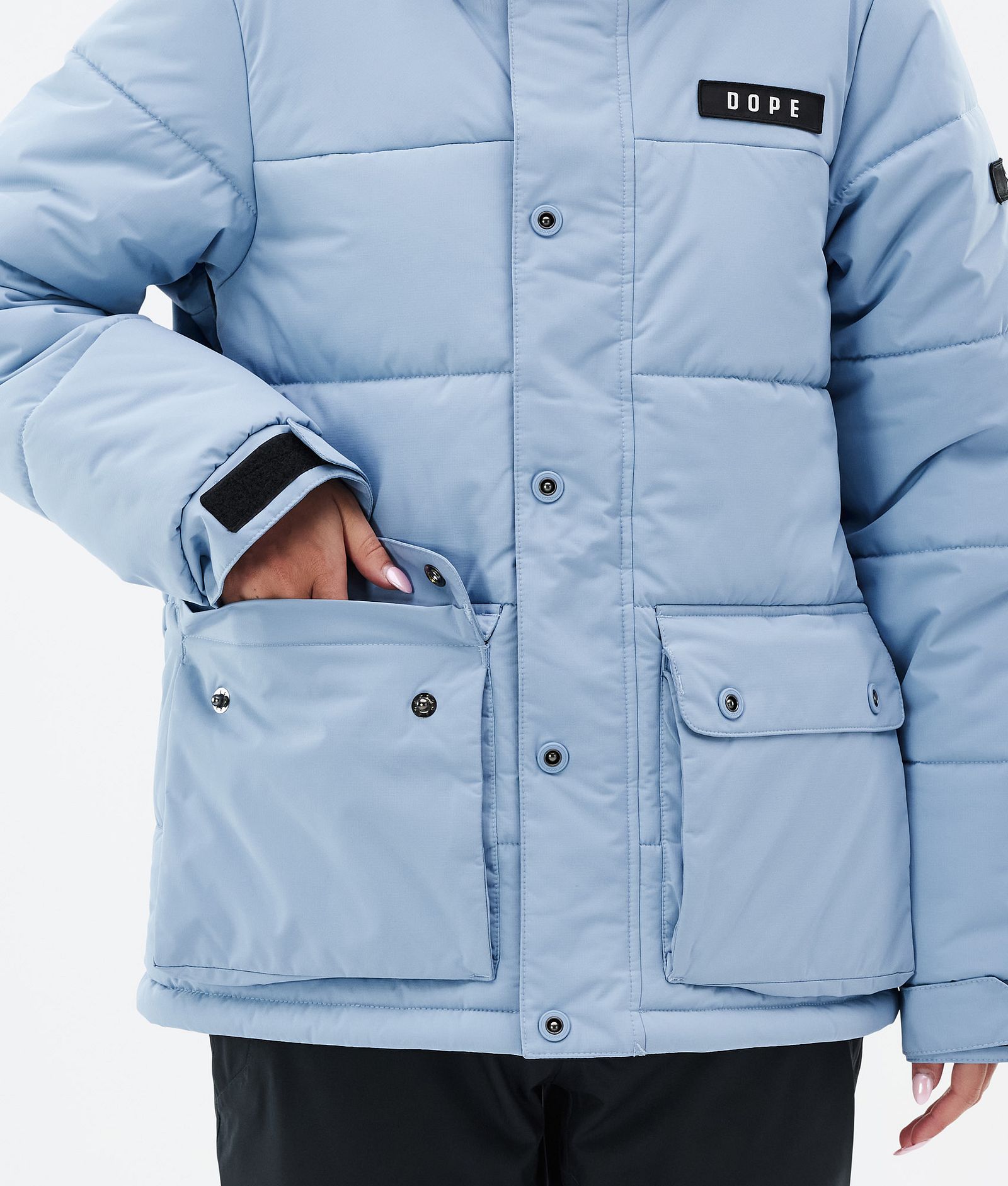 Dope Puffer W Full Zip Snowboardjakke Dame Light Blue, Bilde 8 av 9