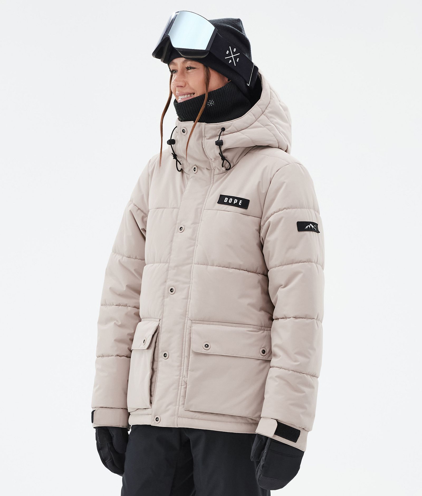 Dope Puffer W Full Zip Skijakke Dame Sand, Bilde 1 av 9