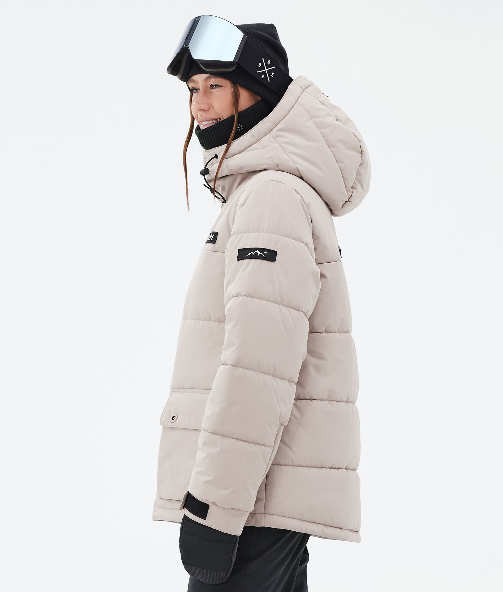 Dope Puffer W Full Zip Skijakke Dame Sand, Bilde 5 av 9