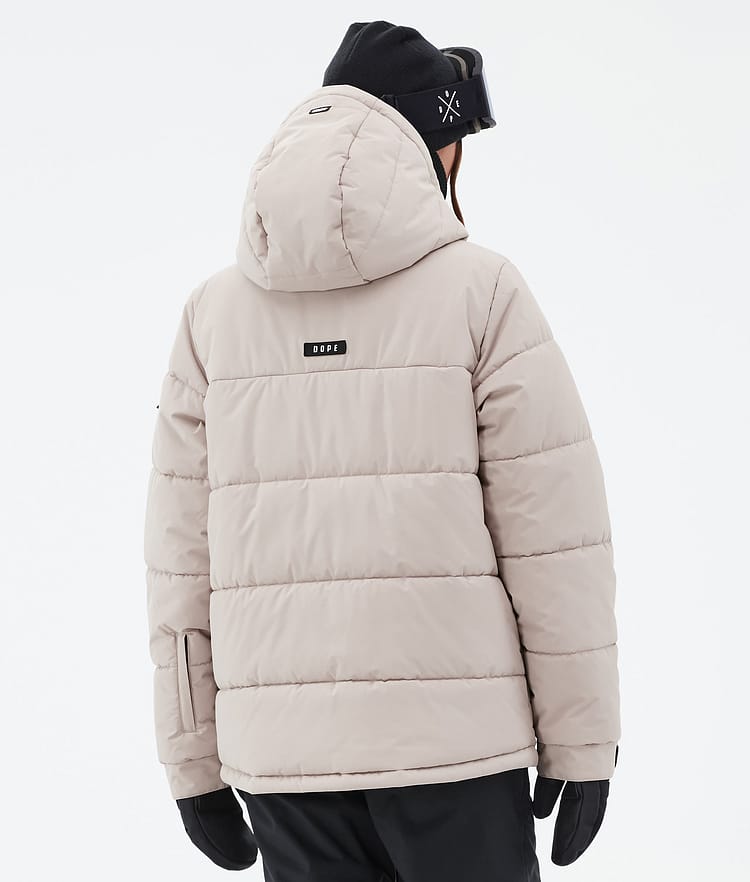 Dope Puffer W Full Zip Skijakke Dame Sand, Bilde 6 av 9