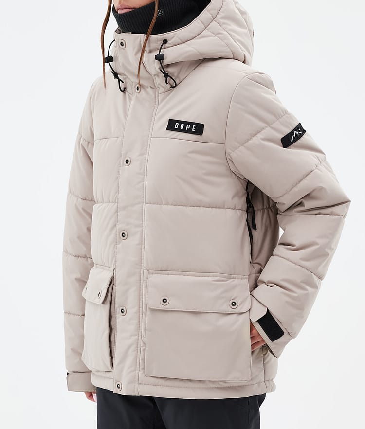 Dope Puffer W Full Zip Skijakke Dame Sand, Bilde 7 av 9