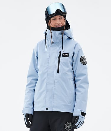 Dope Blizzard W Full Zip Snowboardjakke Dame Light Blue