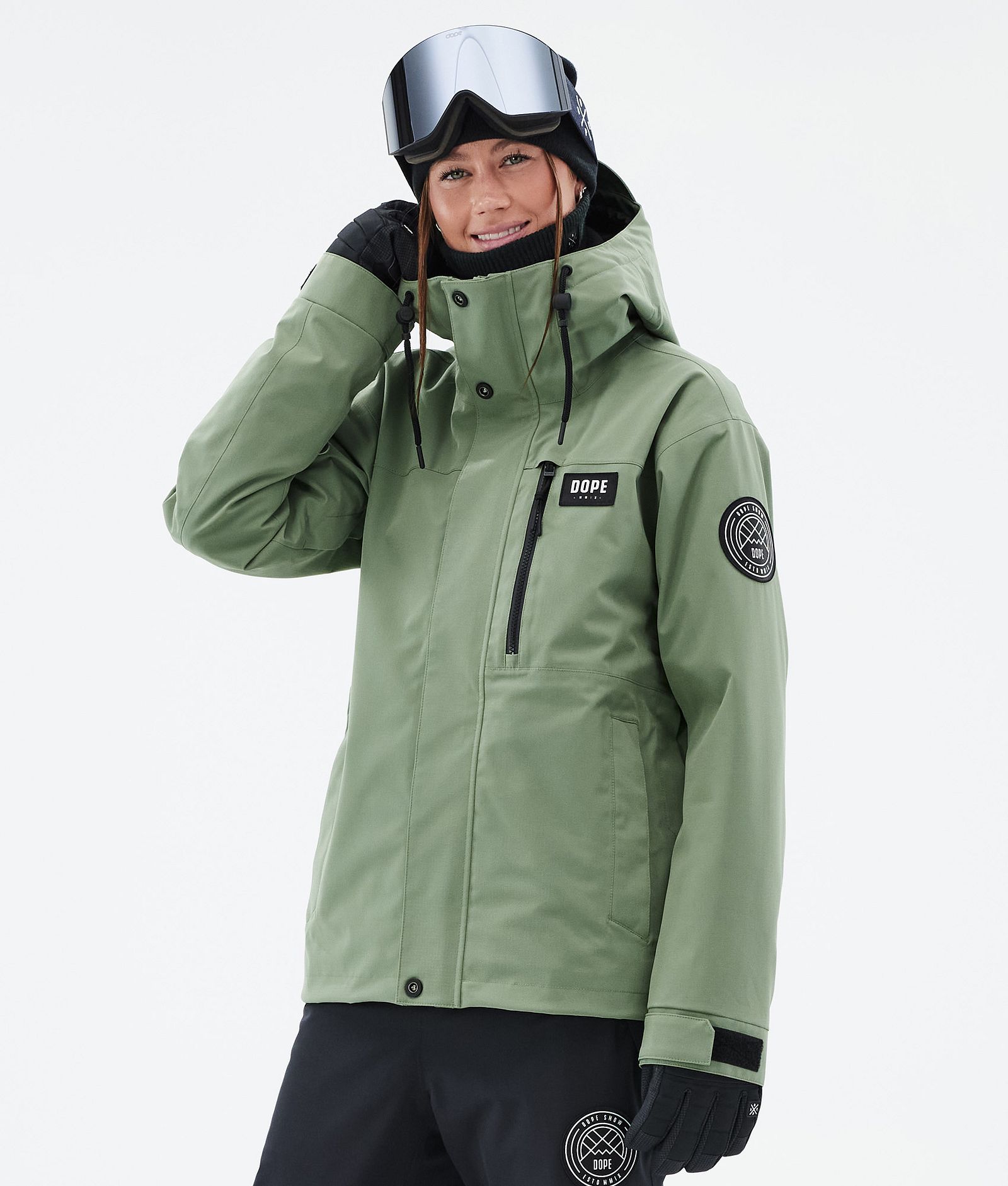 Dope Blizzard W Full Zip Snowboardjakke Dame Moss Green, Bilde 1 av 9