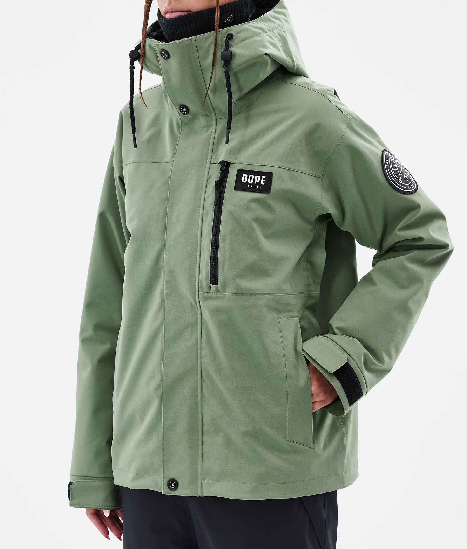 Dope Blizzard W Full Zip Skijakke Dame Moss Green, Bilde 7 av 9