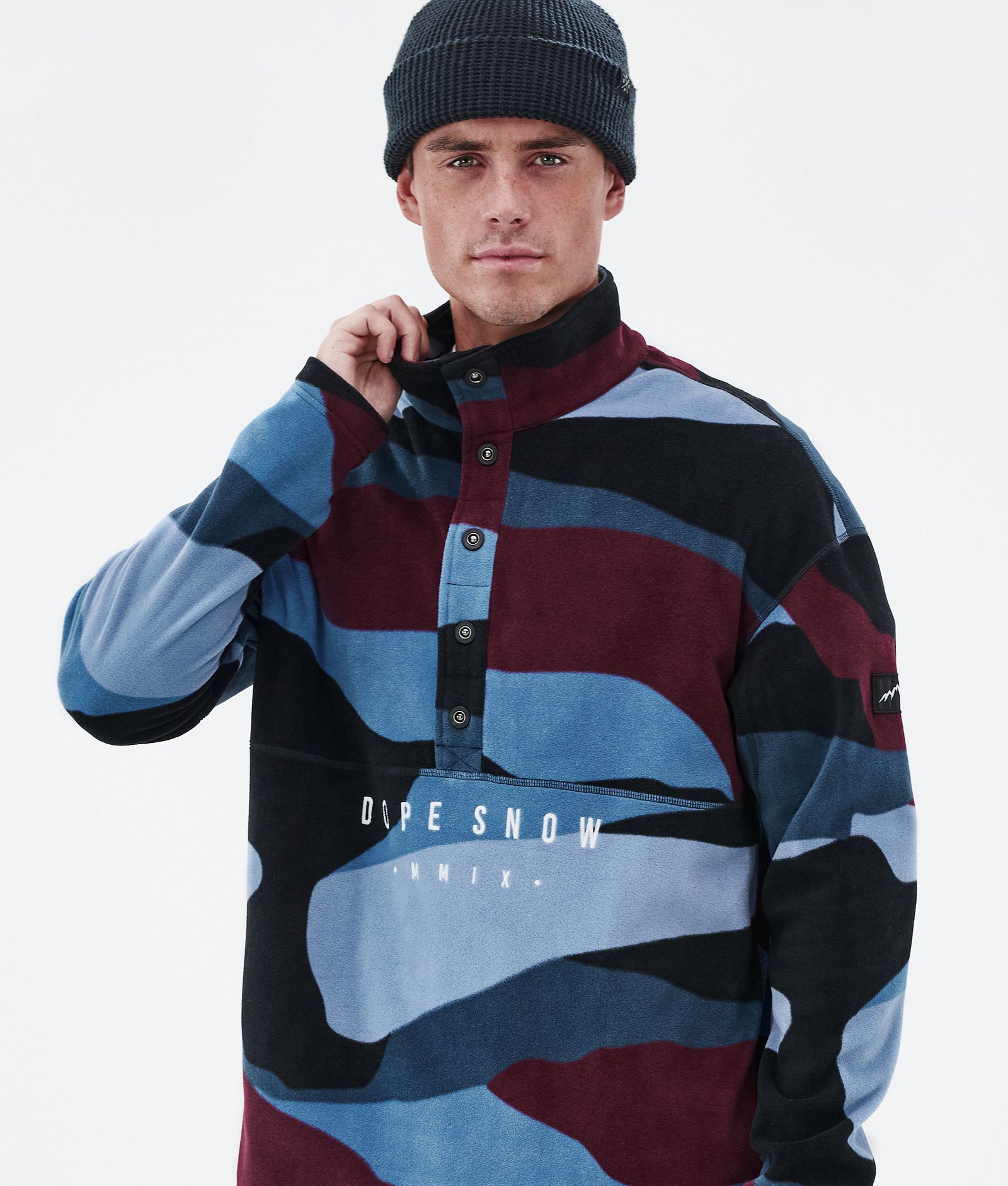 Dope Comfy Fleecegenser Herre Shards Burgundy Blue, Bilde 2 av 6