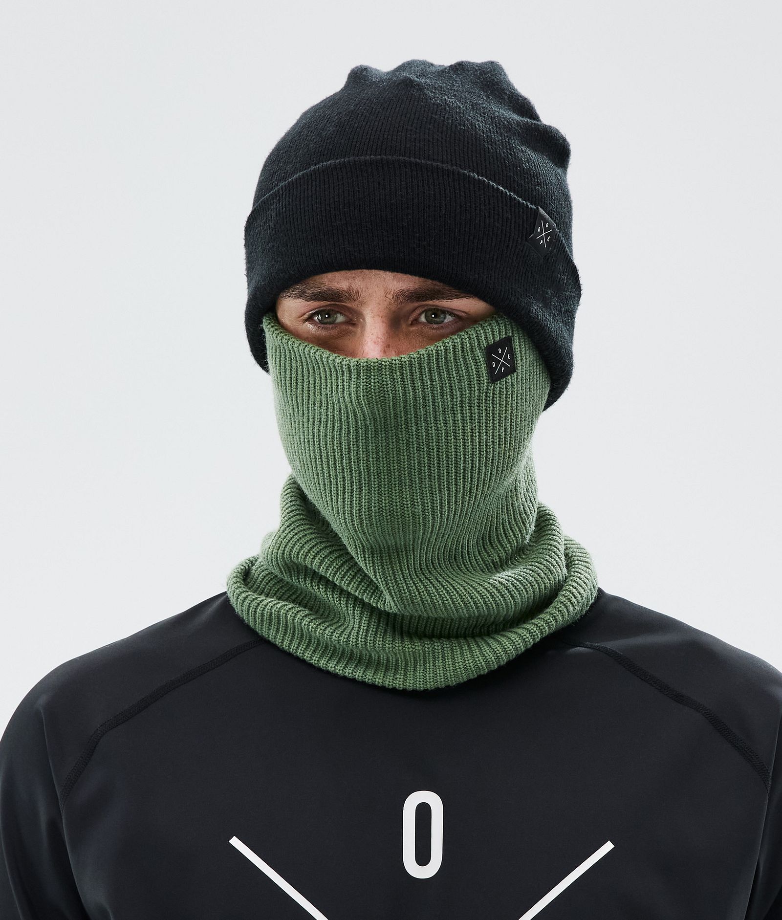 Dope 2X-Up Knitted Ansiktsmasker Moss Green, Bilde 2 av 3