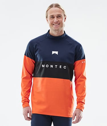 Montec Alpha Superundertøy overdel Herre Dark Blue/Black/Orange