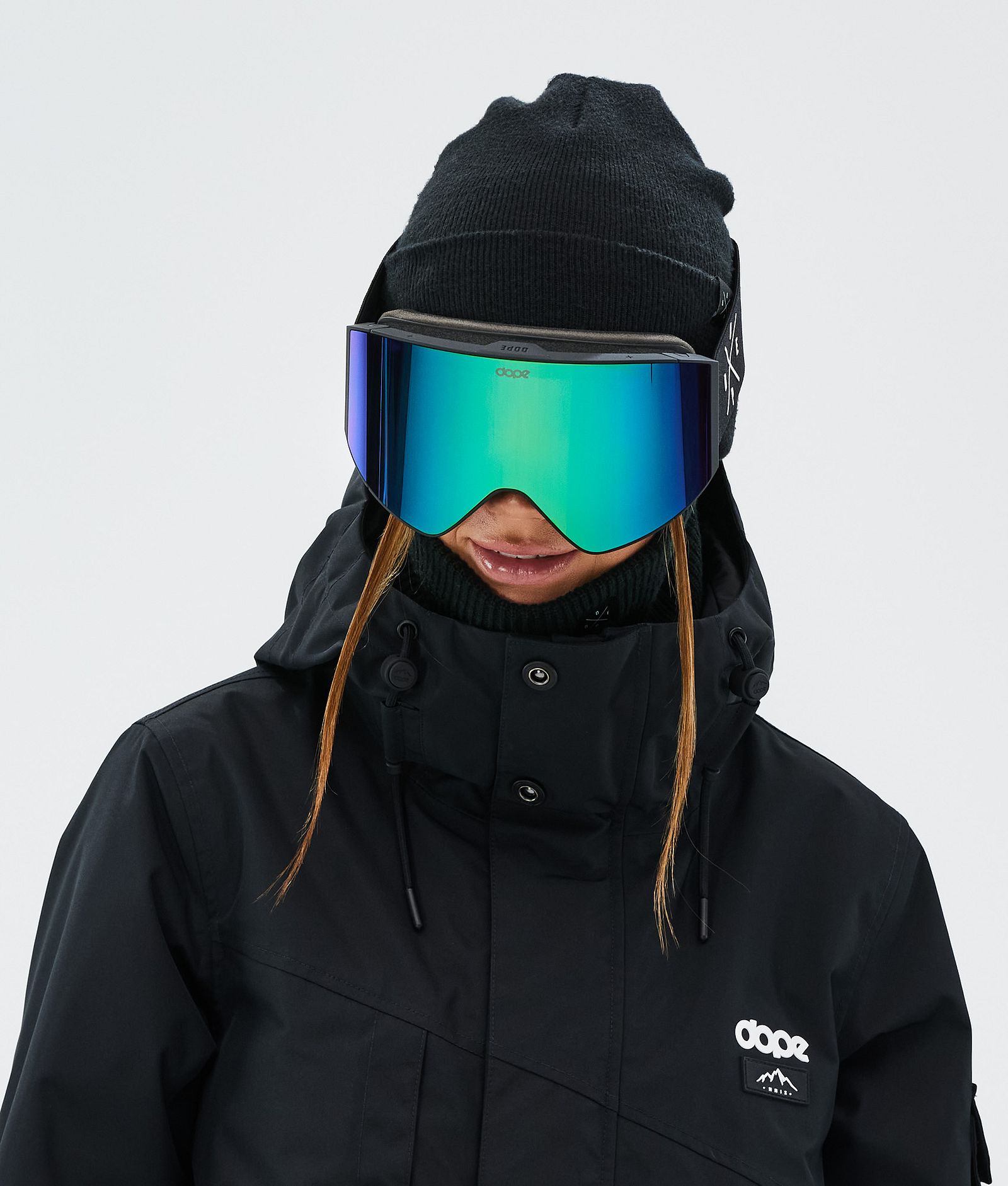 Dope Sight Skibriller Black/Green Mirror, Bilde 3 av 6