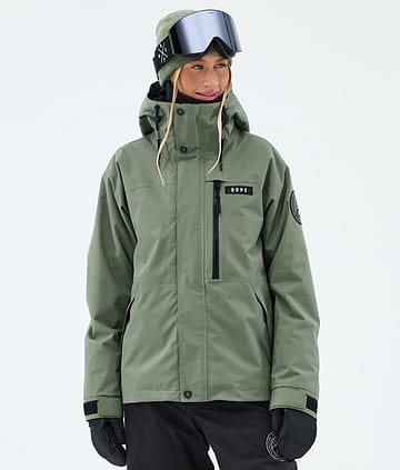 Dope Blizzard W Full Zip Snowboardjakke Moss Green